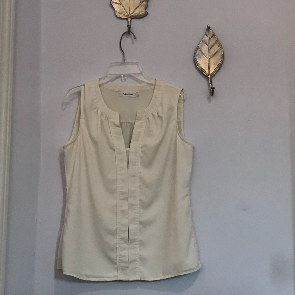 Calvin Klein off-white sleeveless top